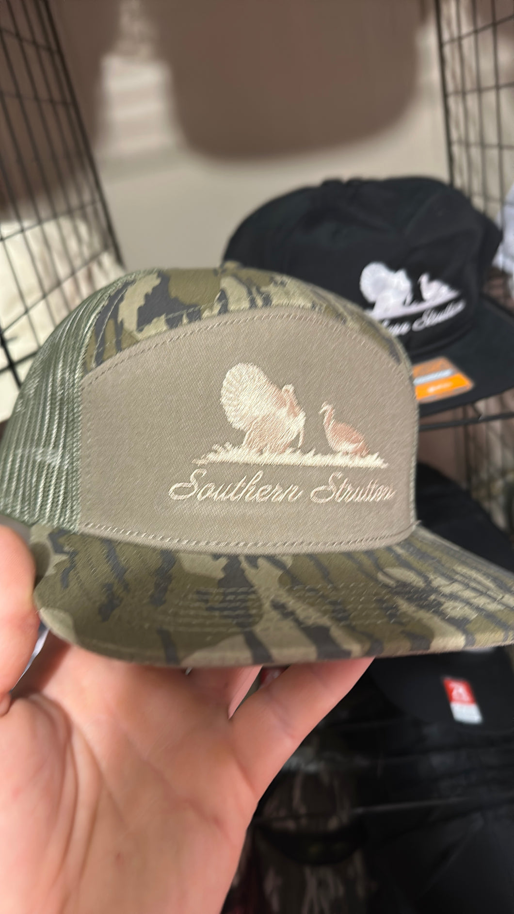 Camo 7 panel hats
